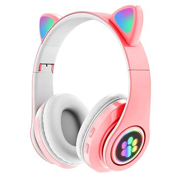 MG B39 bezdrátové sluchátka s kočičími ušima, růžové (UNI03069)
