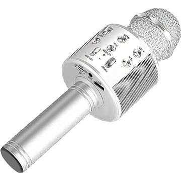 MG Bluetooth Karaoke mikrofon s reproduktorem, stříbrný (UNI06888)