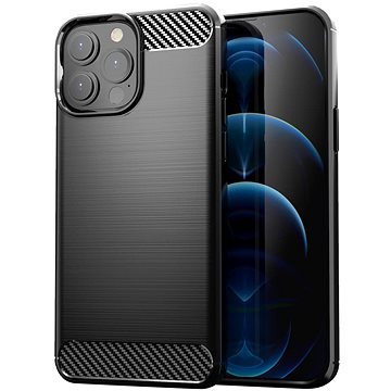 Carbon Case Flexible silikonový kryt na iPhone 13 Pro Max, černý (HUR12509)