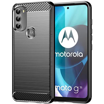 Carbon Case Flexible silikonový kryt na Motorola Moto G71 5G, černý (HUR249093)