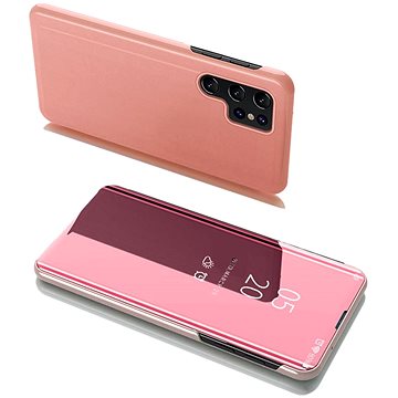 Clear View knížkové pouzdro na Samsung Galaxy S22 Ultra, růžové (HUR40878)