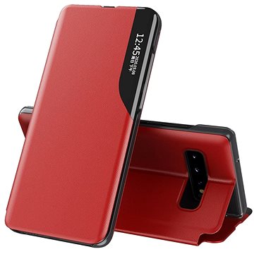 Eco Leather View knížkové pouzdro na Huawei P40 Lite E, červené (HUR13936)