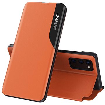 Eco Leather View knížkové pouzdro na Samsung Galaxy A32 4G, oranžové (HUR31121)