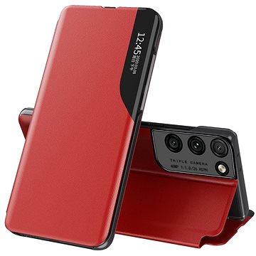 Eco Leather View knížkové pouzdro na Samsung Galaxy S21 Ultra 5G, červené (HUR25182)