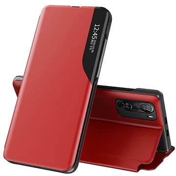 Eco Leather View knížkové pouzdro na Xiaomi Redmi K40 / Poco F3, červené (HUR31084)