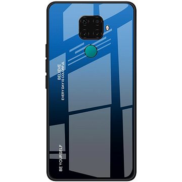 Gradient Glass plastové pouzdro na Huawei Mate 30 Lite, černé-modré (HUR75926)