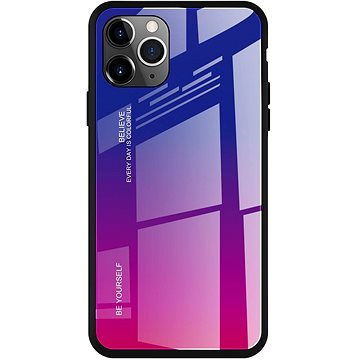 Gradient Glass plastové pouzdro na iPhone 11 Pro Max, růžové-fialové (HUR90305)