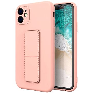 Kickstand silikonový kryt na iPhone 12 mini, růžový (WOZ40246)