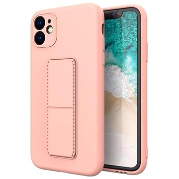 Kickstand silikonový kryt na iPhone 12, růžový (WOZ40345)