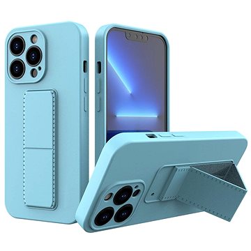 Kickstand silikonový kryt na iPhone 13 Pro, modrý (WOZ34105)