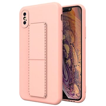 Kickstand silikonový kryt na iPhone X / XS, růžový (WOZ39844)