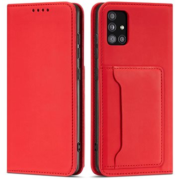 Magnet Card knížkové kožené pouzdro na Xiaomi Redmi Note 11 Pro 4G/5G, červené