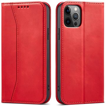 Magnet Fancy knížkové kožené pouzdro na iPhone 12 Pro, červené (HUR249451)