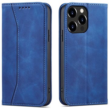 Magnet Fancy knížkové kožené pouzdro na iPhone 13 Pro Max , modré (HUR249635)