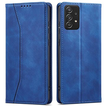 Magnet Fancy knížkové kožené pouzdro na Samsung Galaxy A52 5G, modré (HUR249710)