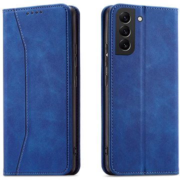 Magnet Fancy knížkové kožené pouzdro na Samsung Galaxy S22 Plus, modré (HUR249956)