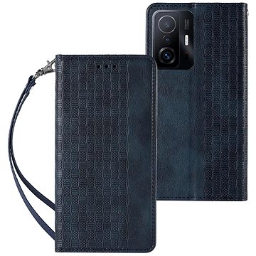 Magnet Strap knížkové kožené pouzdro na Samsung Galaxy A52 5G, modré (HUR250396)