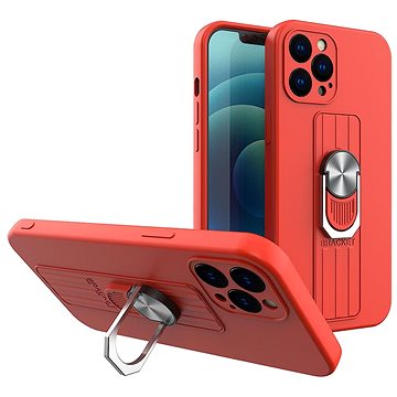 Ring silikonový kryt na iPhone 12 Pro, červený (HUR214350)