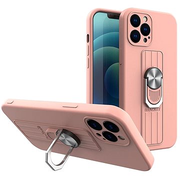 Ring silikonový kryt na iPhone 12 Pro, růžový (HUR214404)