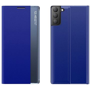 Sleep Case Smart Window knížkové pouzdro na Samsung Galaxy S21 FE, modré (HUR36522)