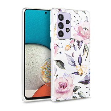 Tech-Protect Floral silikonový kryt na Samsung Galaxy A53 5G, bílý (TEC920370)