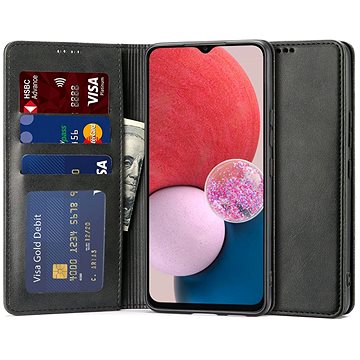 Tech-Protect Wallet knížkové kožené pouzdro na Samsung Galaxy A13 4G, černé (TEC922411)