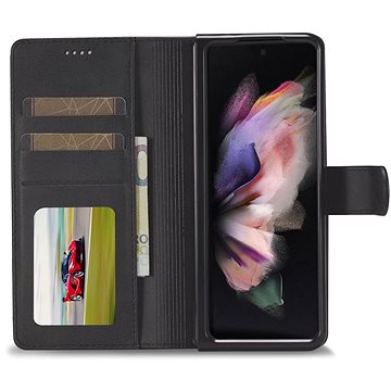 Tech-Protect Wallet knížkové kožené pouzdro na Samsung Galaxy Z Fold 4, černé (TEC925795)