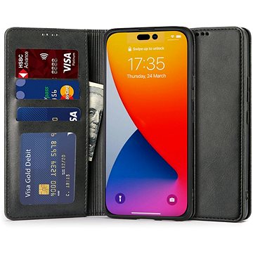 Tech-Protect Wallet knížkové pouzdro na iPhone 14 Pro Max, černé (TEC925665)