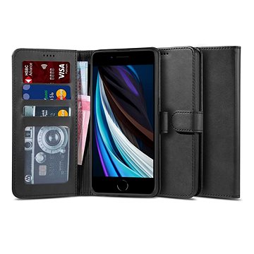 Tech-Protect Wallet knížkové pouzdro na iPhone 7 / 8 / SE 2020 / 2022, černé (TEC208539)