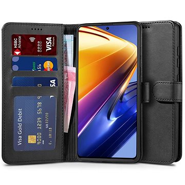 Tech-Protect Wallet knížkové pouzdro na Xiaomi Poco F4 5G, černé (TEC924248)