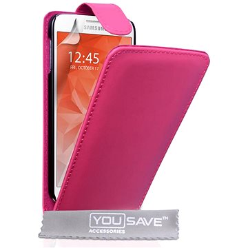 YouSave flipové kožené pouzdro Leather-Effect na Samsung Galaxy S6 růžové (SA-EA05-Z147)