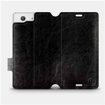 Flip pouzdro na mobil Sony Xperia Z3 Compact v provedení Black&Orange s oranžovým vnitřkem (5903226002108)