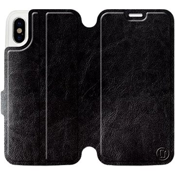 Flip pouzdro na mobil Apple iPhone X v provedení Black&Gray s šedým vnitřkem (5903226002733)