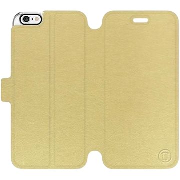 Flip pouzdro na mobil Apple iPhone 6 / iPhone 6s v provedení Gold&Gray s šedým vnitřkem (5903226012824)