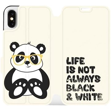 Flipové pouzdro na mobil Apple iPhone X - M041S Panda - life is not always black and white (5903226048427)