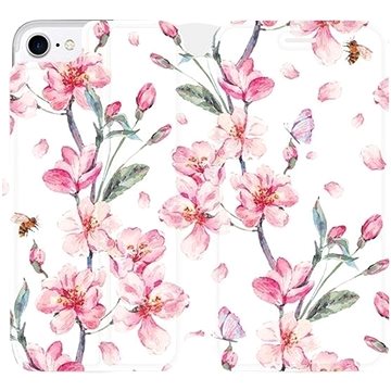 Flipové pouzdro na mobil Apple iPhone 7 - M124S Růžové květy (5903226074372)
