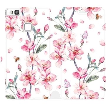 Flipové pouzdro na mobil Huawei P9 Lite - M124S Růžové květy (5903226074969)