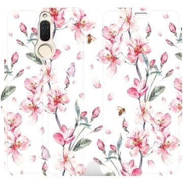 Flipové pouzdro na mobil Huawei Mate 10 Lite - M124S Růžové květy (5903226075102)