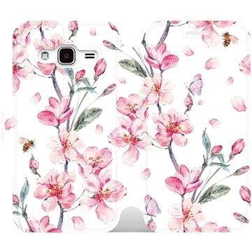 Flipové pouzdro na mobil Samsung Galaxy J3 2016 - M124S Růžové květy (5903226075928)