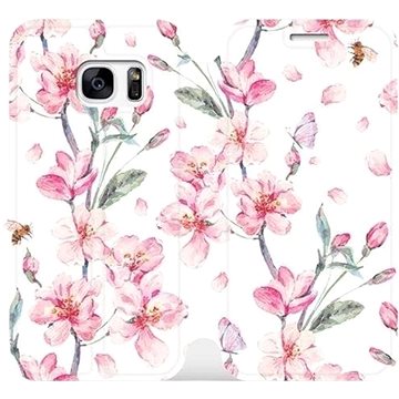 Flipové pouzdro na mobil Samsung Galaxy S7 - M124S Růžové květy (5903226076109)