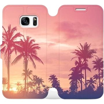 Flipové pouzdro na mobil Samsung Galaxy S7 - M134P Palmy a růžová obloha (5903226091706)