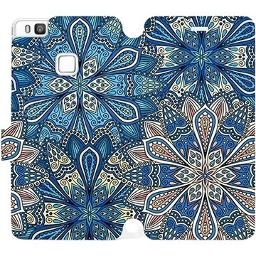 Flipové pouzdro na mobil Huawei P9 Lite - V108P Modré mandala květy (5903226129560)