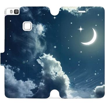 Flipové pouzdro na mobil Huawei P9 Lite - V145P Noční obloha s měsícem (5903226139569)
