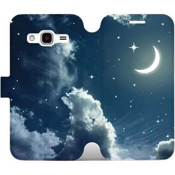 Flipové pouzdro na mobil Samsung Galaxy J3 2016 - V145P Noční obloha s měsícem (5903226140527)
