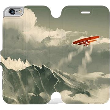 Flipové pouzdro na mobil Apple iPhone 6 / iPhone 6s - MA03P Oranžové letadlo v horách (5903226147151)