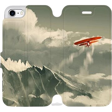 Flipové pouzdro na mobil Apple iPhone 7 - MA03P Oranžové letadlo v horách (5903226147175)