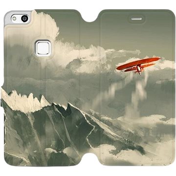 Flipové pouzdro na mobil Huawei P10 Lite - MA03P Oranžové letadlo v horách (5903226147748)