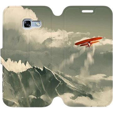 Flipové pouzdro na mobil Samsung Galaxy A3 2017 - MA03P Oranžové letadlo v horách (5903226148622)