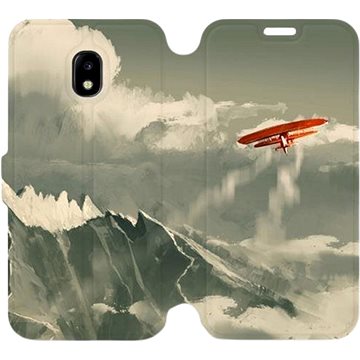 Flipové pouzdro na mobil Samsung Galaxy J3 2017 - MA03P Oranžové letadlo v horách (5903226148738)