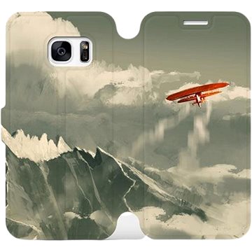Flipové pouzdro na mobil Samsung Galaxy S7 - MA03P Oranžové letadlo v horách (5903226148905)